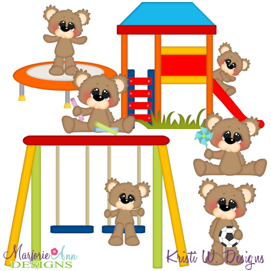 Playing Outside Bears SVG Cutting Files + Clipart - Click Image to Close